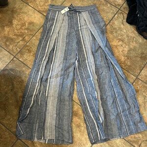 Express blue patterned wide legged pants